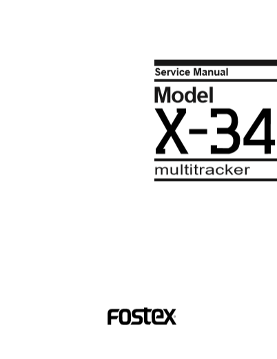 FOSTER Model X-34 Multitraker Service Manual