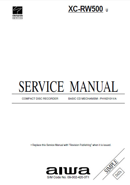 AIWA XC-RM500U Compact Disc Service Manual