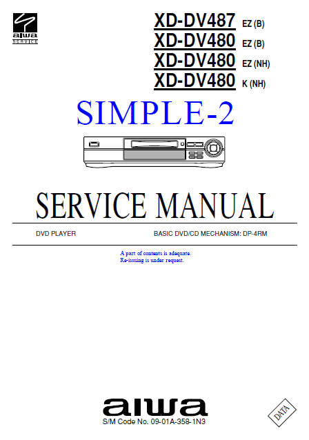 AIWA XD DV480-487 EZ B  Simple 2 Service Manual