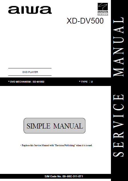 AIWA XD-DV500 Service Manual