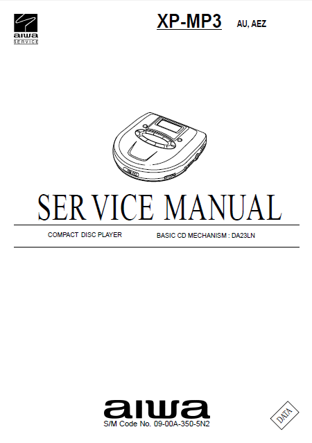 AIWA XP-MP3 Compact Disc Player Service Manual