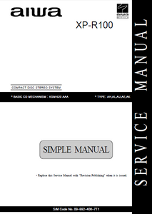 AIWA XP-R100 Compact Disc System Simple Manual