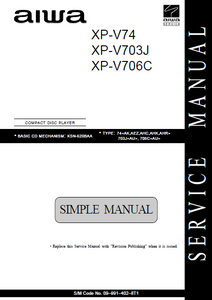 AIWA XP-V74 Compact Disc Player Simple Manual