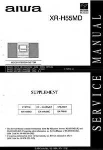 AIWA XR-H55MD Supplement MD-CD Stereo System Service Manual