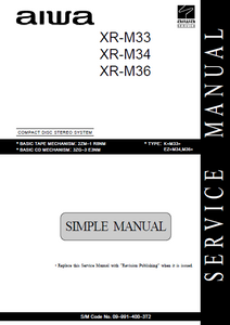 AIWA XR-M33 CD Stereo System Simple Service Manual