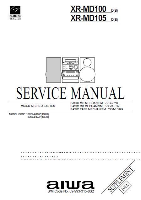AIWA XR-MD100-MD105 D S Service Manual