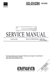 AIWA XD-DV290 DVD Player Revision Service Manual