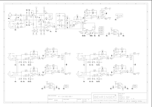BEHRINGER XENYX 502 rev A Schematics