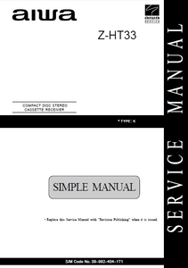 AIWA Z-HT33 K Simple CD Stereo Cassette Receiver Service Manual