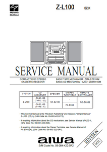 AIWA Z-L100  Revision CD Stereo Cassette Receiver Service Manual
