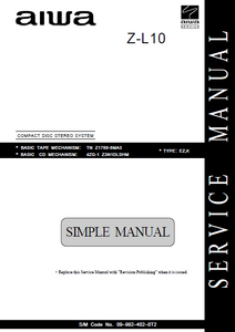 AIWA Z-L10  Simple CD Stereo System Service Manual