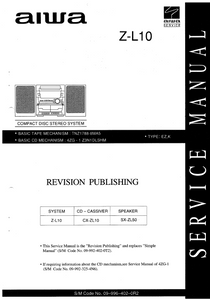 AIWA Z-L10 Revision CD Stereo System Service Manual