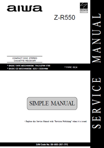 AIWA Z-R550 Simple CD Stereo Cassette Receiver Service Manual