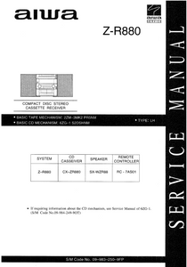 AIWA Z-R880 CD Stereo Cassette Receiver Service Manual
