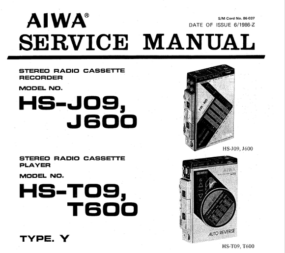 AIWA HS-J09 Service Manual