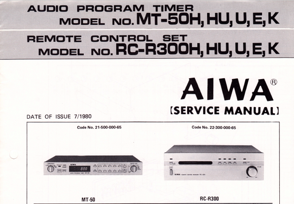 AIWA MT-50 Service Manual