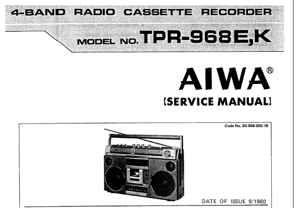 AIWA TPR- 968 E, K Service Manual