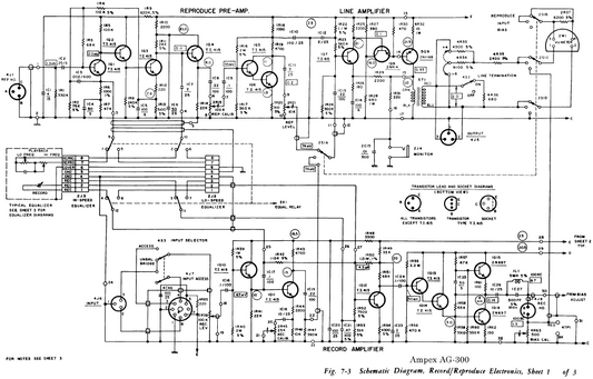 AMPEX AG-300 Record Amplifier Schematics