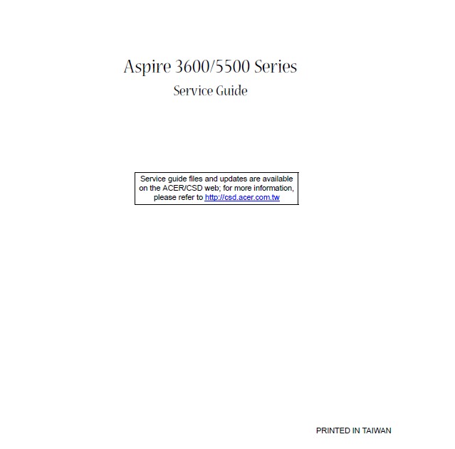 ASPIRE 3600-5500 Series Service Manual