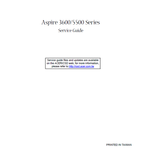 ASPIRE 3600-5500 Series Service Manual
