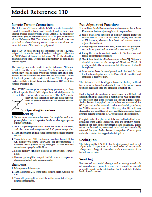 audio-research_REF210_BiasAdjust Service Manual
