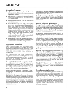 AUDIO RESEARCH V70 Bias Adjustment Instruction Manual