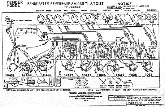 FENDER Bandmaster Reverb AA1069 Layout