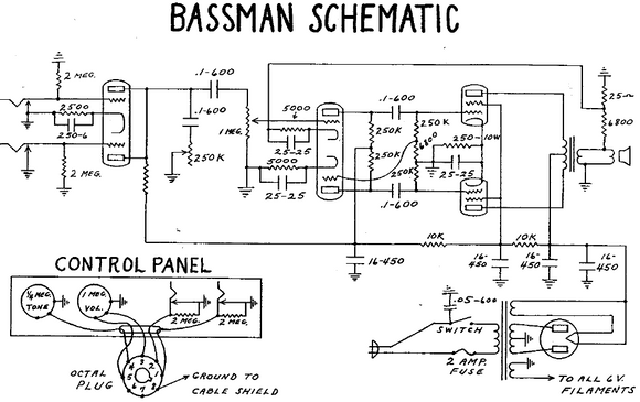 FENDER Bassman 5b6 Schematic