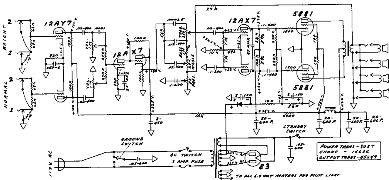 FENDER Bassman 5F6 Schematic