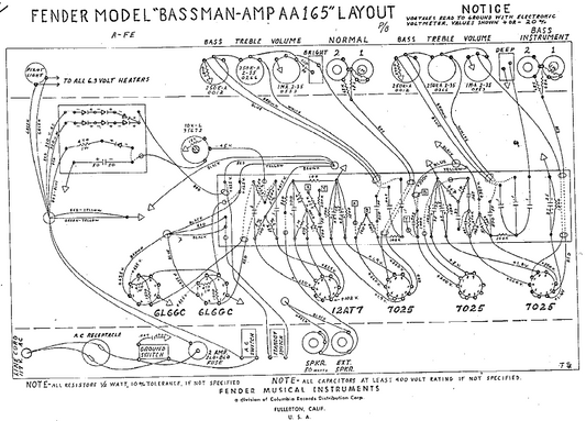 Bassman AMP AA165 Layout