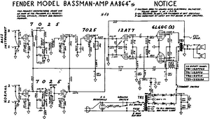 FENDER Bassman Model AA864 Schematic