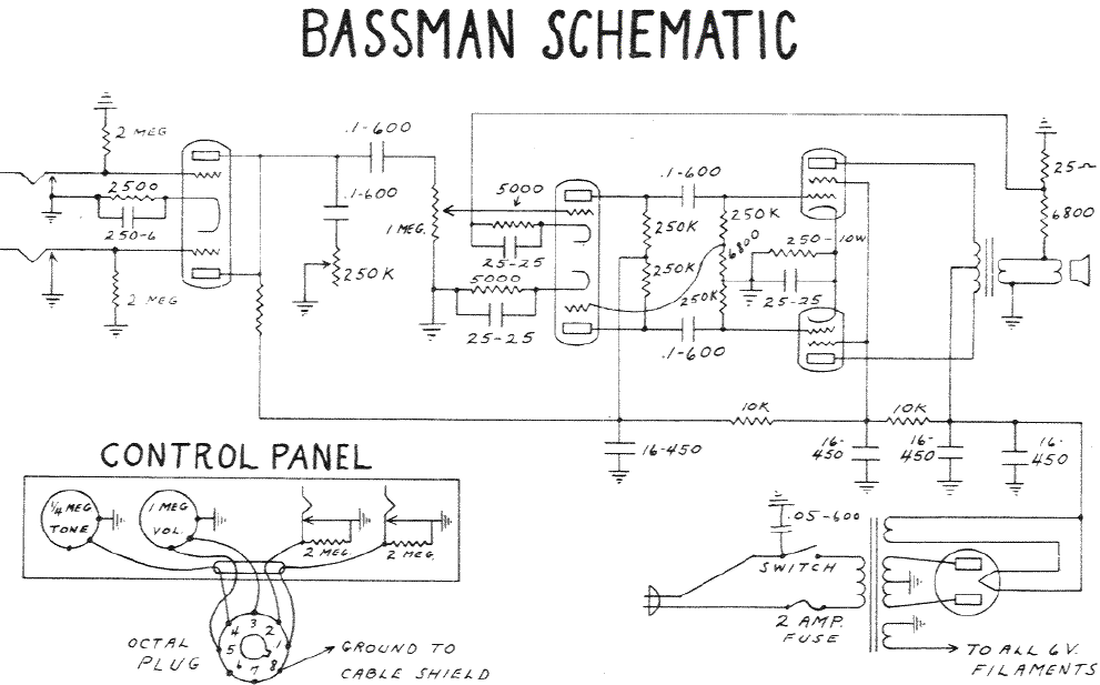 FENDER Bassman Schematic