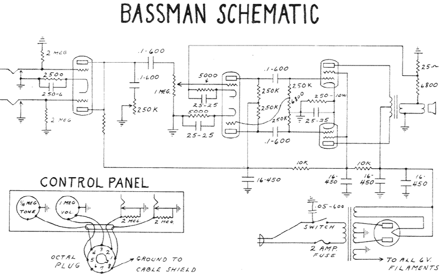 FENDER Bassman Schematic – Electronic Service Manuals