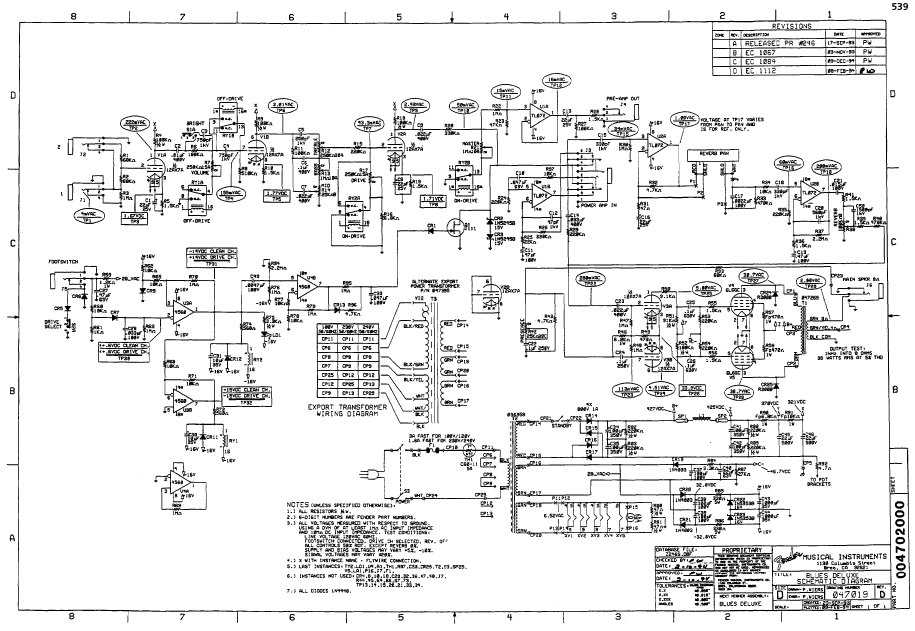 FENDER Blues Deluxe Schematics