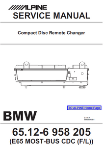 ALPINE E-65 Compact Disc Remote Changer Service Manual