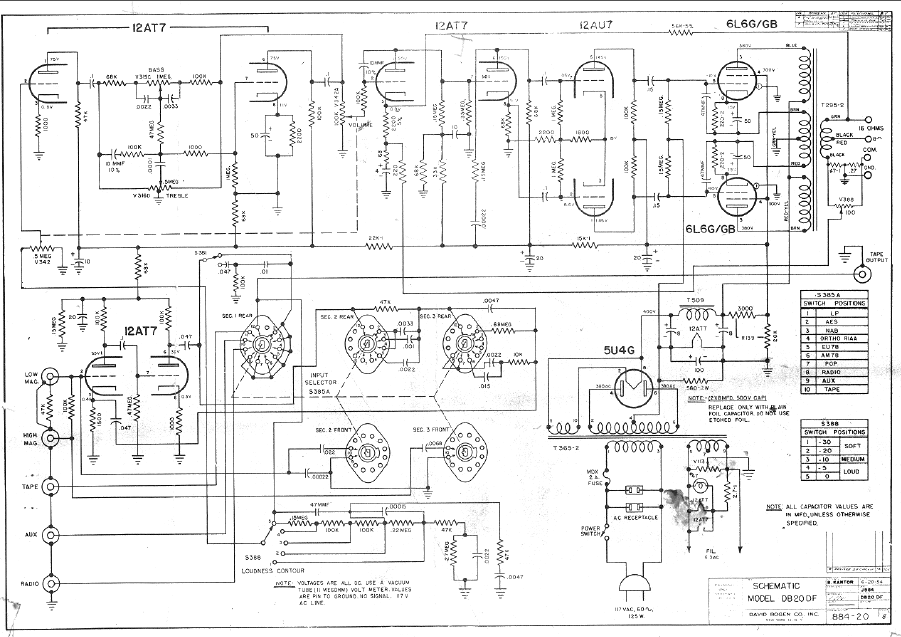 BOGEN DB-20DF power Amplifier Schematic