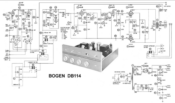 BOGEN DB-114 Power Amplifier Schematic