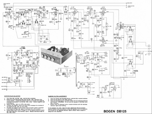 BOGEN DB-125 Stereo Amplifier Schematic