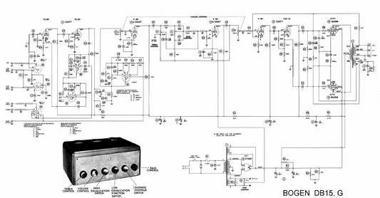 BOGEN DB-15G Stereo Amplifier Schematic