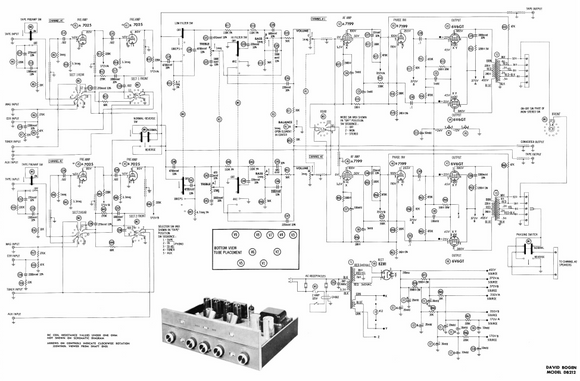 BOGEN DB-212 Stereo Amplifier Schematic