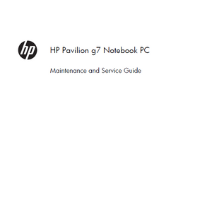 Hewlett-Packard Pavilion g7 Notebokk PC ENWW Service Manual