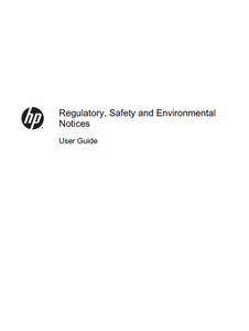Hewlett-Packard Regulatory Safety and Environmental User Manual