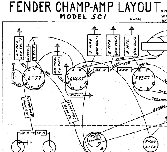 Fender Champ 5C1 Layout