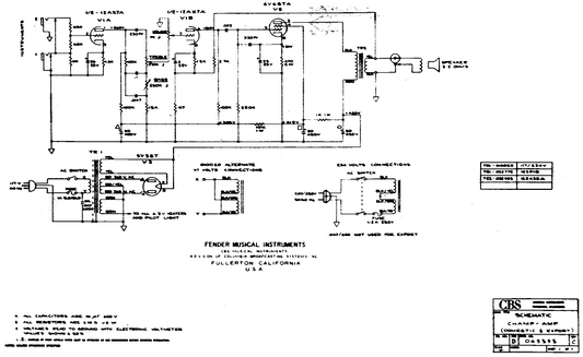 FENDER CBS Champ-Amp Schematic