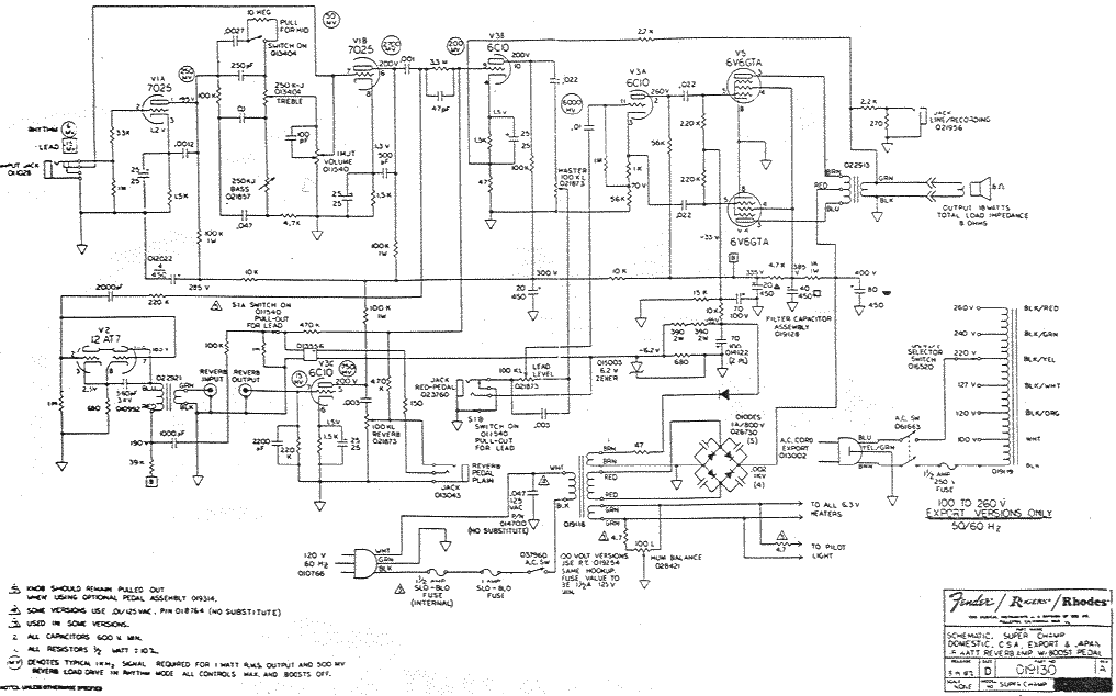 FENDER Super Champ schematic