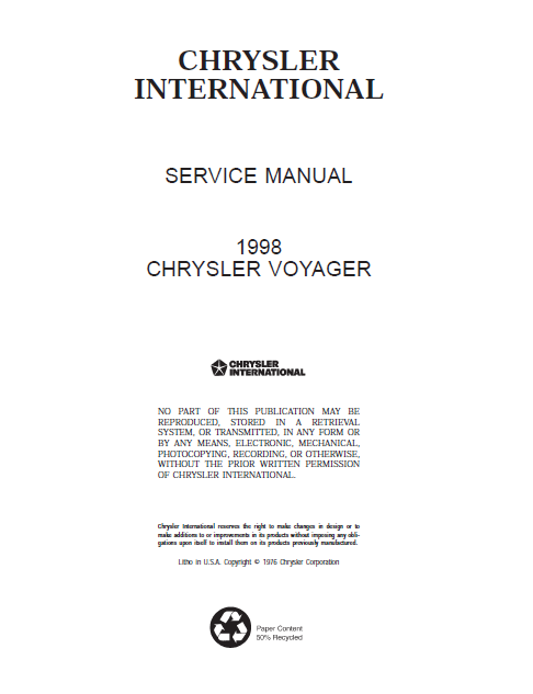 Audio TO Clearcom-chrysler_voyager_service_manual_gs_1999-1996 Service Manual