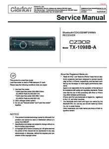 Audio TO Clearcom-clarion_cz_302 Service Manual