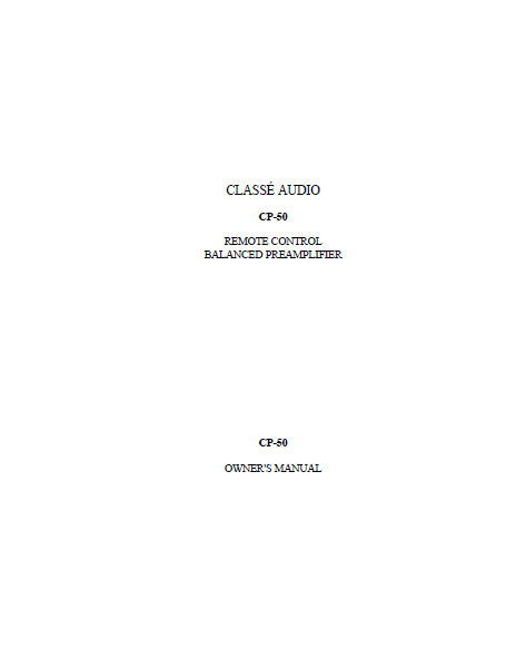 Audio TO Clearcom-classe_cp50_[ET] Service Manual