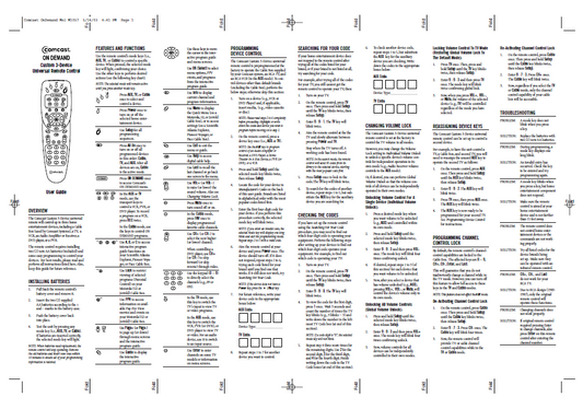 COBRA TO Cybernet-comcast_on_demand_remote_manual Service Manual