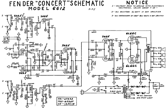 FENDER Concert 6G12 Schematic